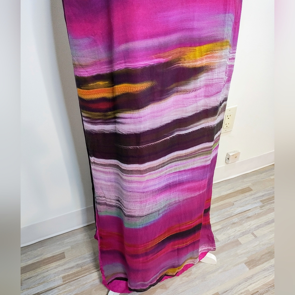 Rory Beca 100% Silk Maxi Abstract Print Resort Colorful California Beachy Dress - Picture 6 of 11